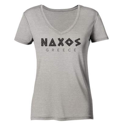 Naxos Greece Mosaic - Ladies Organic V-Neck Shirt
