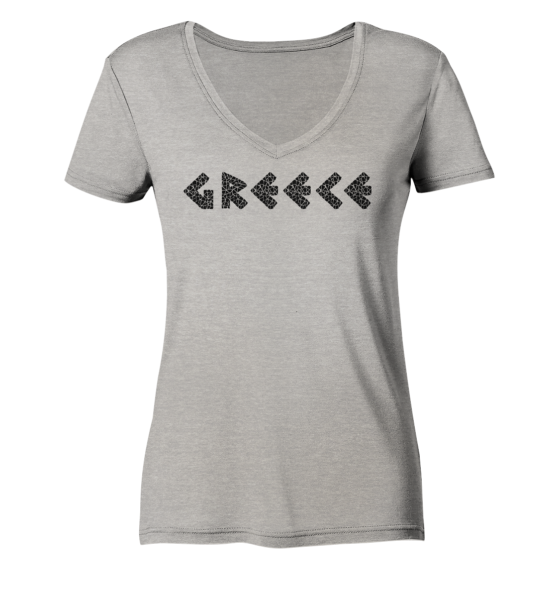 Greece Black Mosaik - Ladies Organic V-Neck Shirt