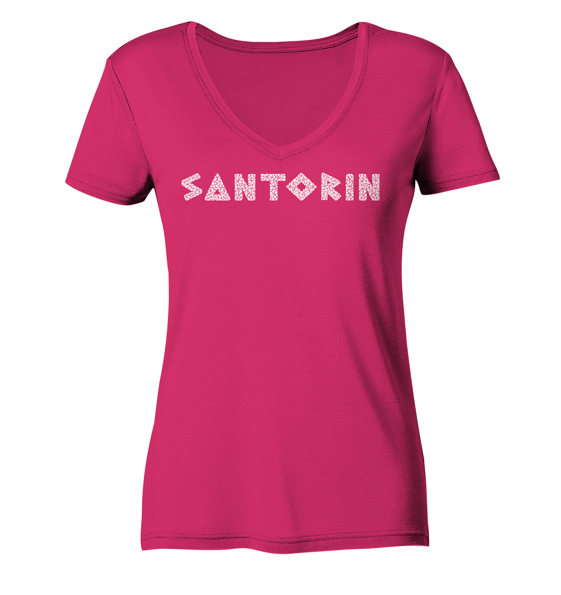 Santorini Mosaic - Ladies Organic V-Neck Shirt