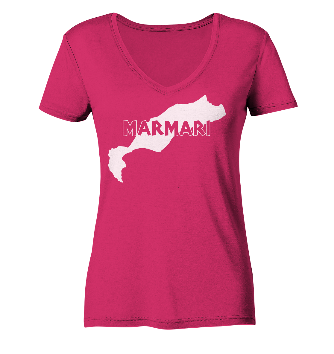 Marmari Kos Silhouette - Ladies Organic V-Neck Shirt