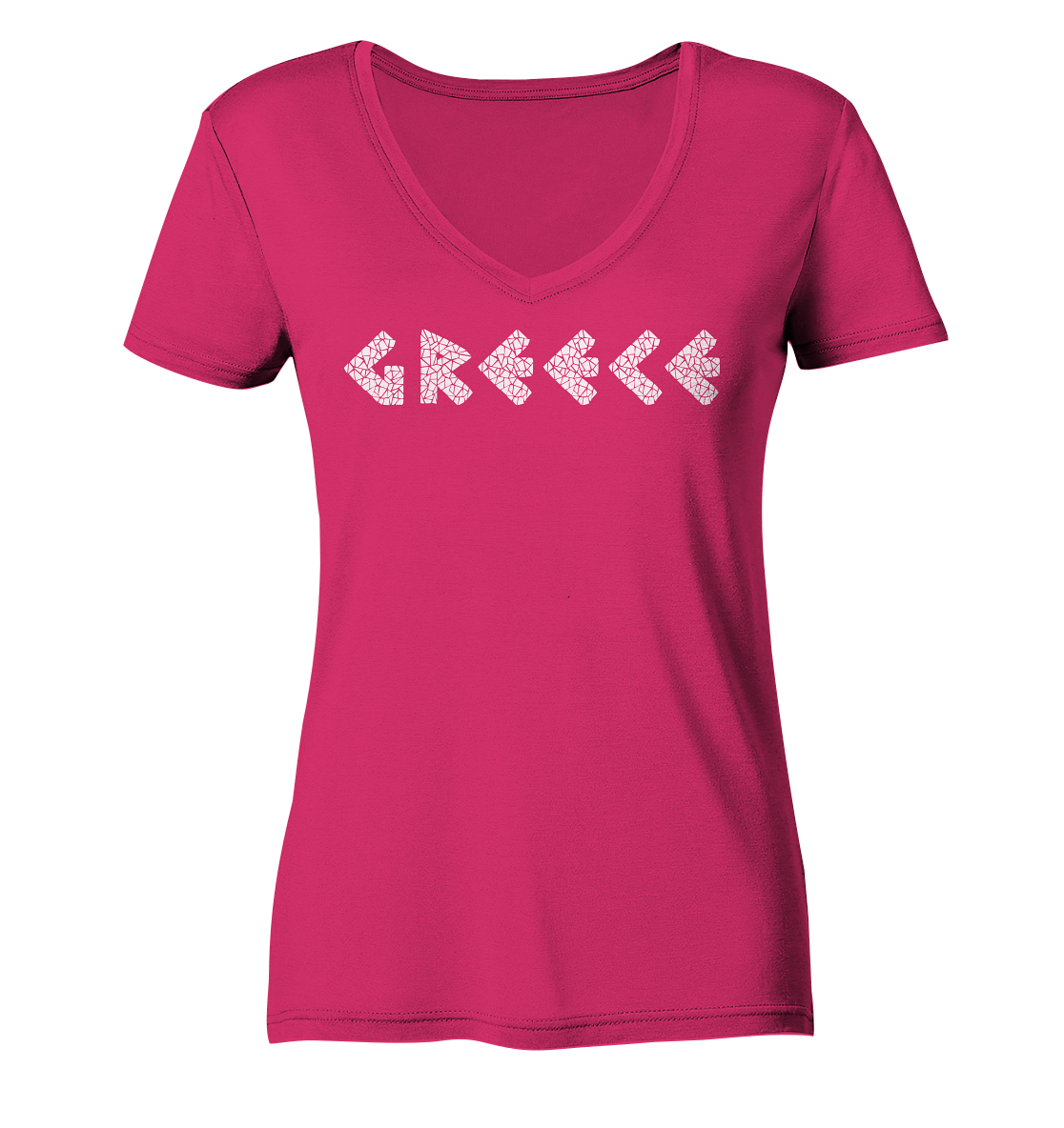 Greece Mosaic - Ladies Organic V-Neck Shirt