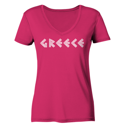 Greece Mosaik - Ladies Organic V-Neck Shirt