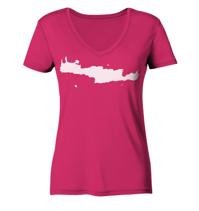 Kreta Insel Silhouette - Ladies Organic V-Neck Shirt