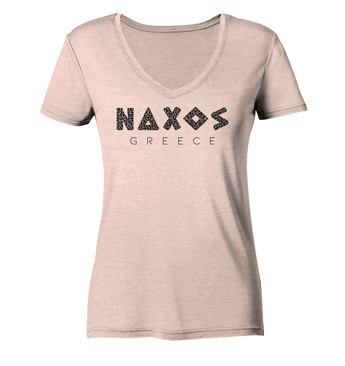 Naxos Greece Mosaic - Ladies Organic V-Neck Shirt