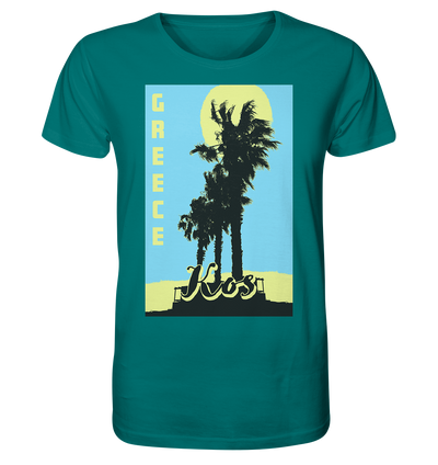 Black palm trees &amp; Yellow sun Kos Greece - Organic Shirt