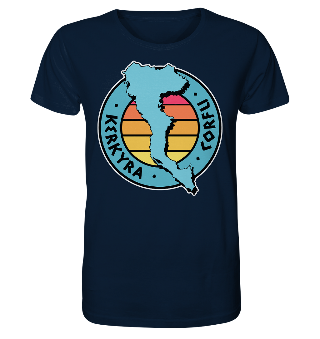 Corfu Kerkyra Silhouette Stamp Colored - Organic Shirt