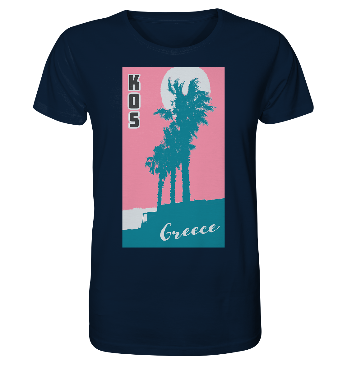 Palm trees & Pink Sky Kos Greece - Organic Shirt