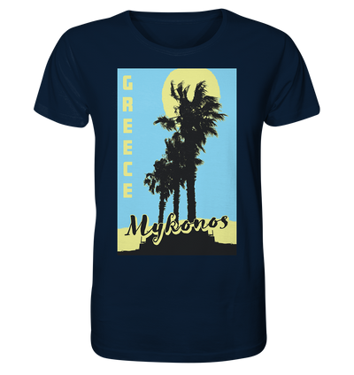 Black palm trees &amp; Yellow sun Mykonos Greece - Organic Shirt