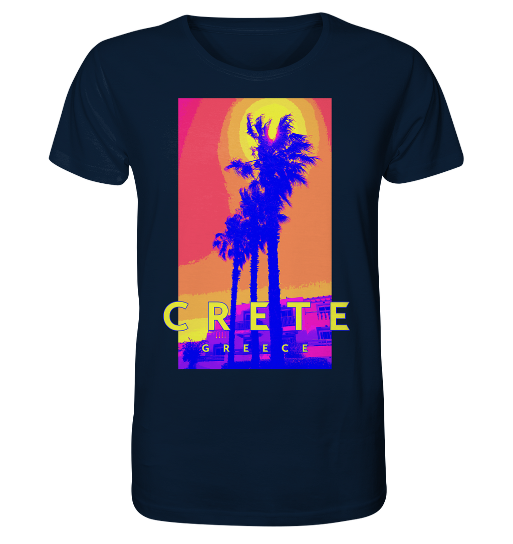 Blue palm trees Crete Greece - Organic Shirt