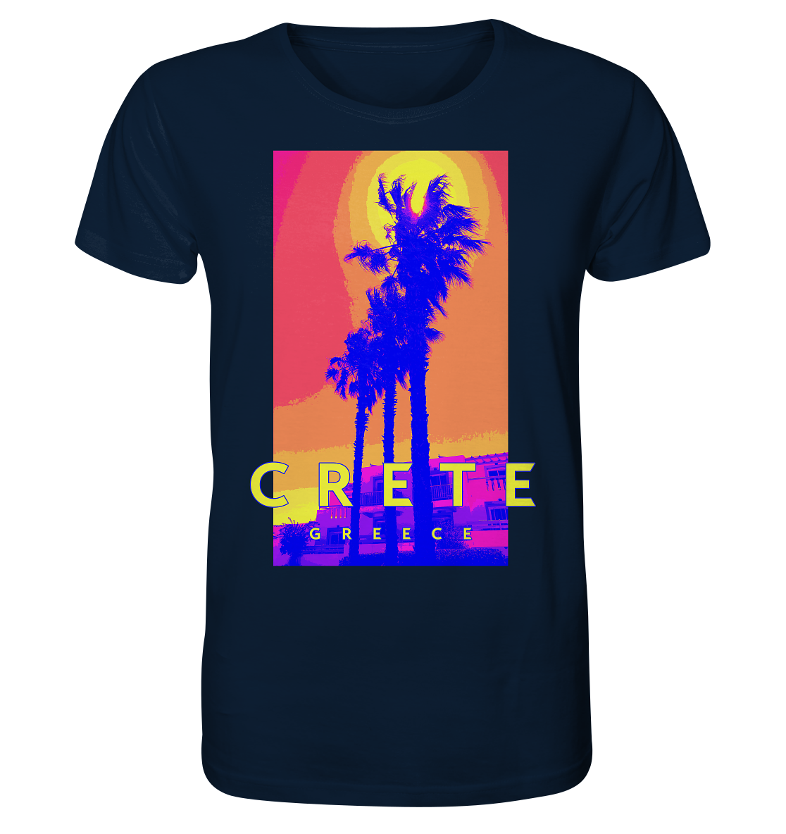 Blue palm trees Crete Greece - Organic Shirt