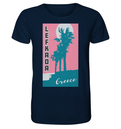 Palm trees & Pink Sky Lefkada Greece - Organic Shirt