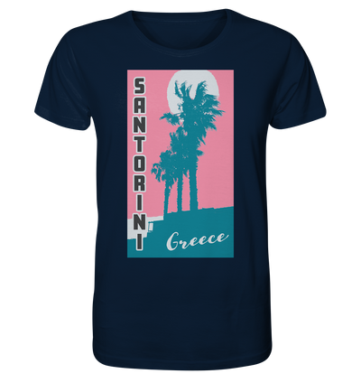 Palm trees &amp; Pink Sky Santorini Greece - Organic Shirt