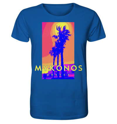 Blue palm trees Mykonos Greece - Organic Shirt
