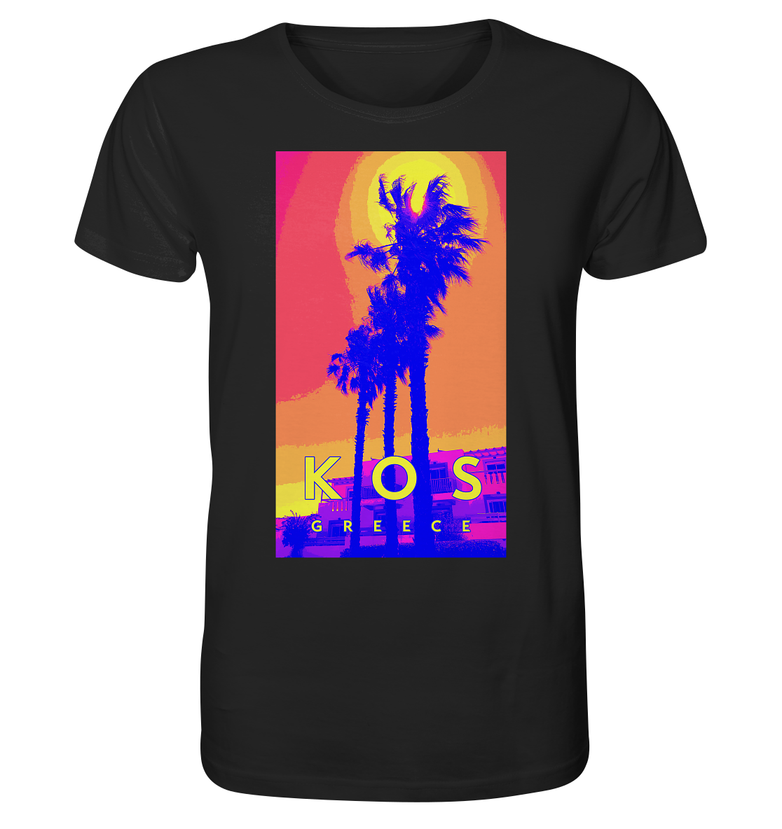 Blue palm trees Kos Greece - Organic Shirt
