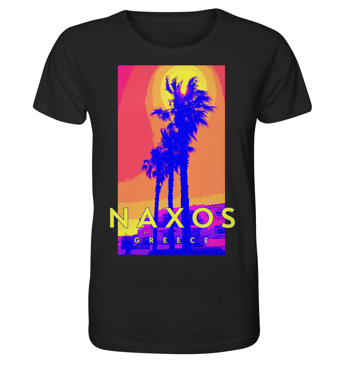 Blue palm trees Naxos Greece - Organic Shirt