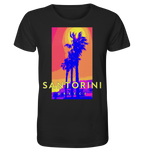 Blue palm trees Santorini Greece - Organic Shirt