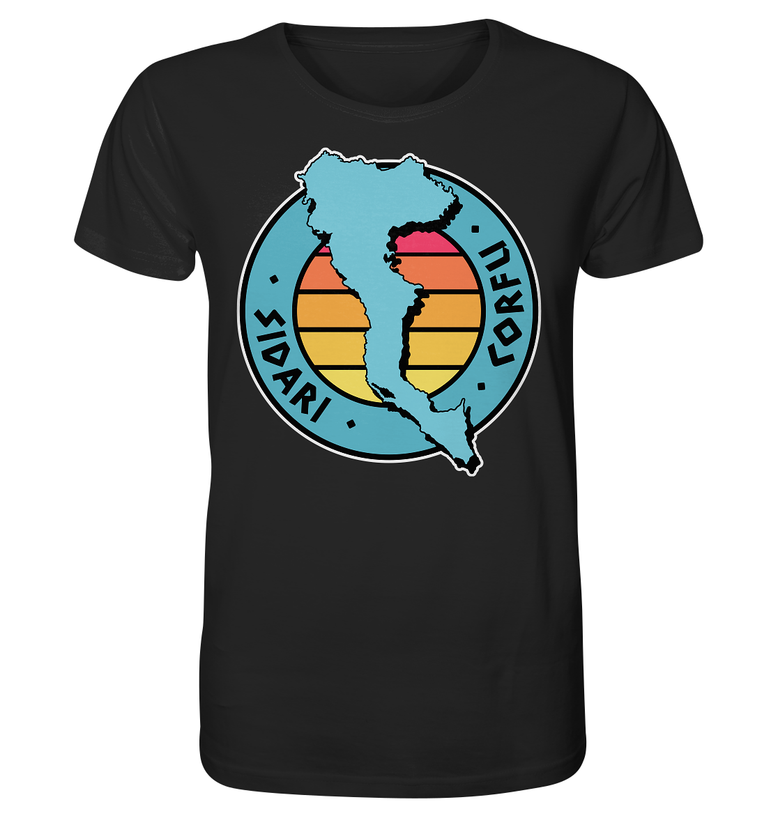 Corfu Sidari Silhouette Stempel farbig - Organic Shirt
