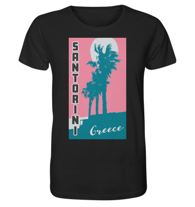 Palm trees & Pink Sky Santorini Greece - Organic Shirt