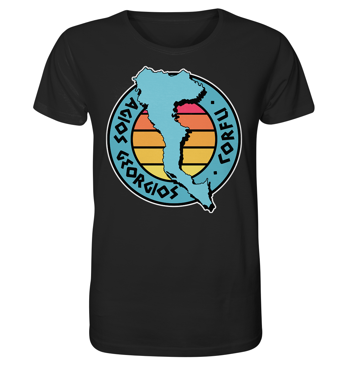 Corfu Agios Georgios Silhouette Stempel farbig - Organic Shirt