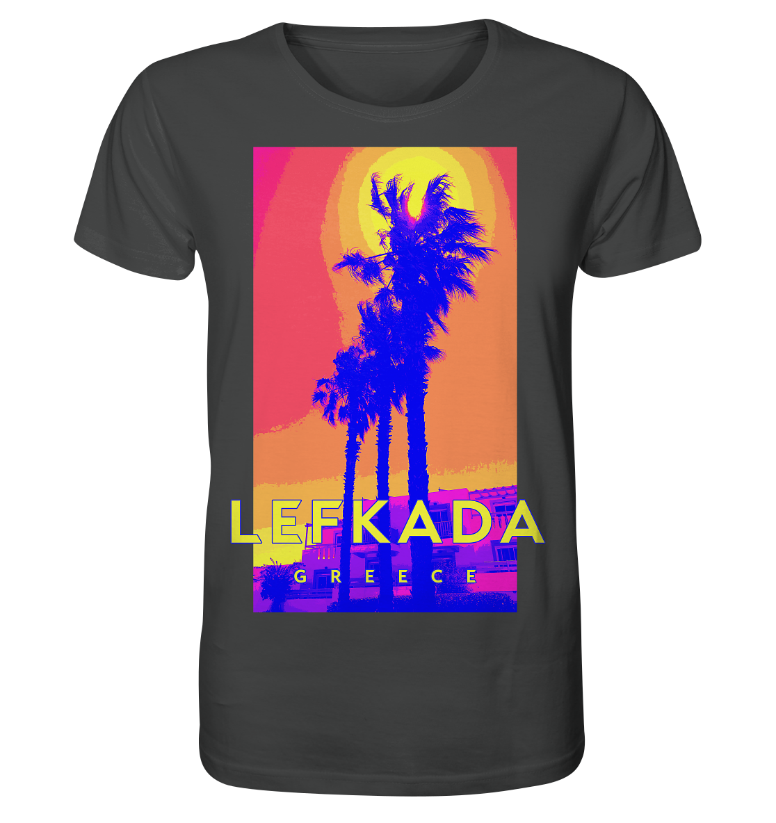 Blue palm trees Lefkada Greece - Organic Shirt