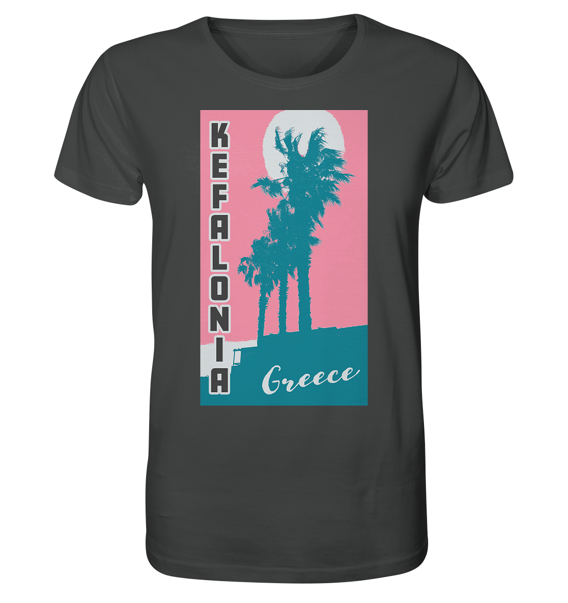 Palm trees & Pink Sky Kefalonia Greece - Organic Shirt