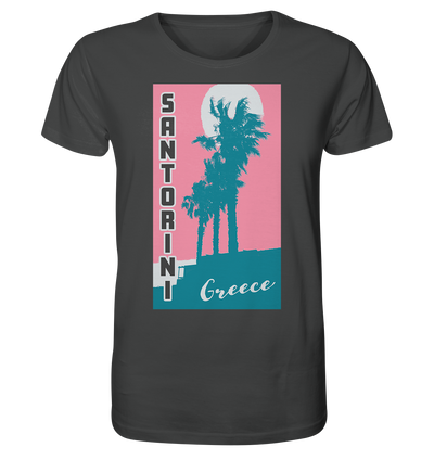 Palm trees & Pink Sky Santorini Greece - Organic Shirt