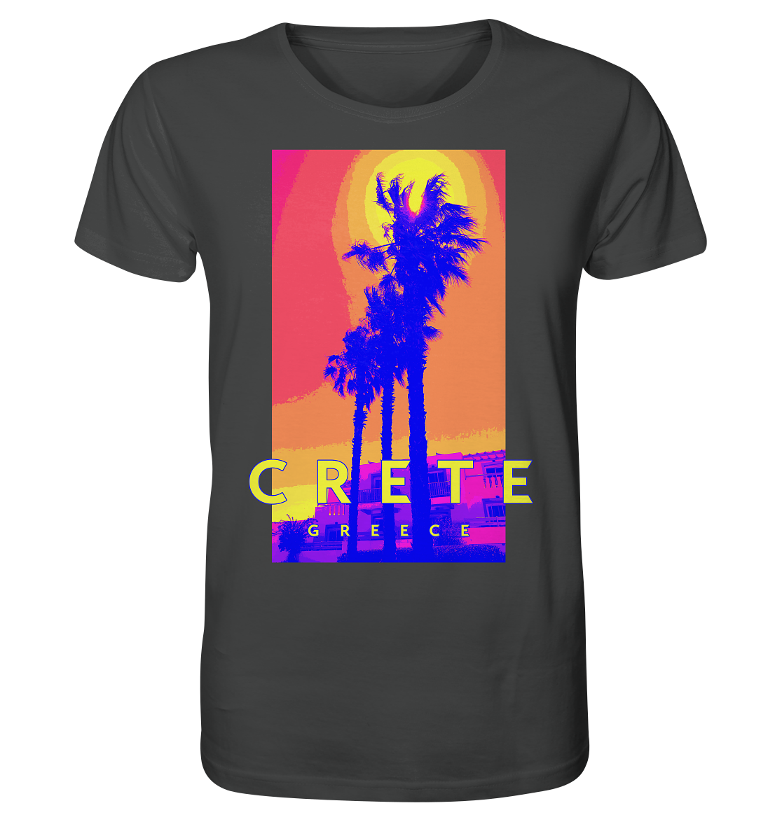 Blue palm trees Crete Greece - Organic Shirt