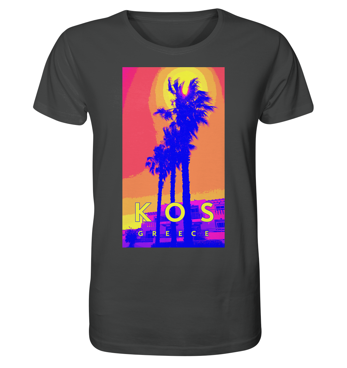 Blue palm trees Kos Greece - Organic Shirt