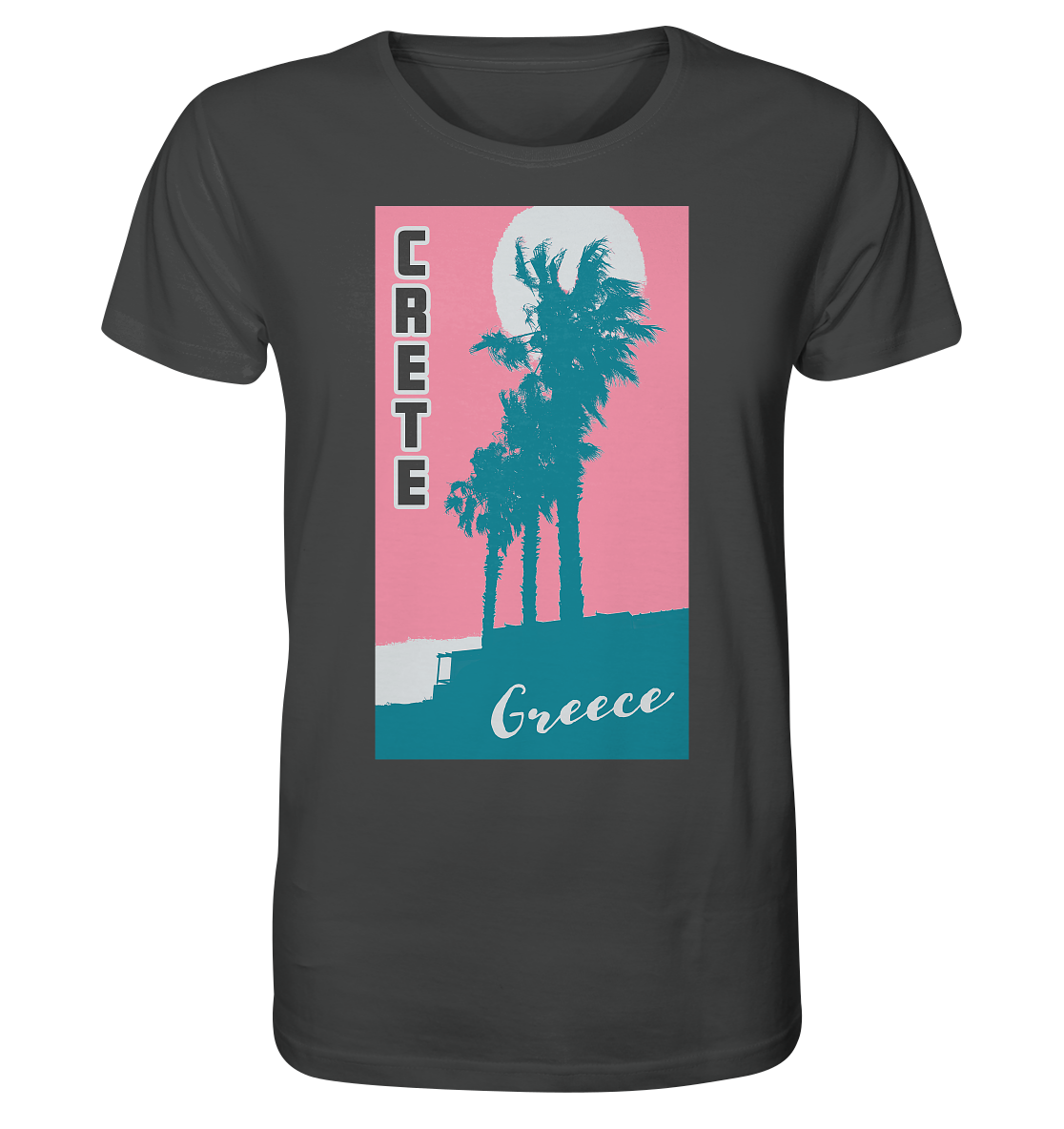 Palm trees & Pink Sky Crete Greece - Organic Shirt