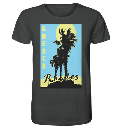Black palm trees &amp; Yellow sun Rhodes Greece - Organic Shirt