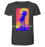 Blue palm trees Santorini Greece - Organic Shirt
