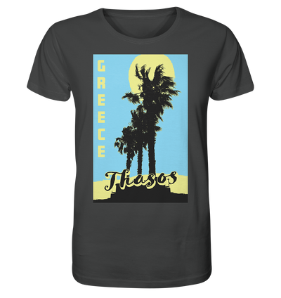 Black palm trees & Yellow sun Thasos Greece - Organic Shirt