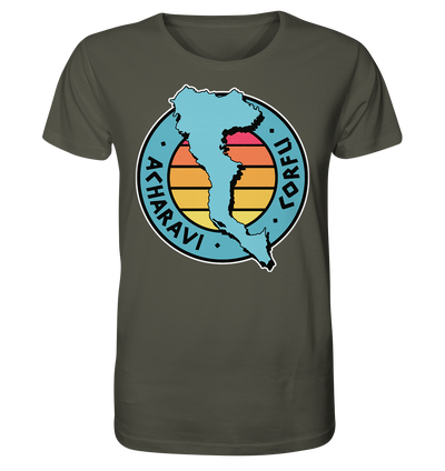 Corfu Acharavi Silhouette Stempel farbig  - Organic Shirt