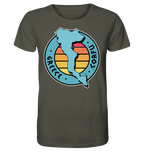 Corfou Grèce Silhouette Timbre Coloré - Chemise Bio