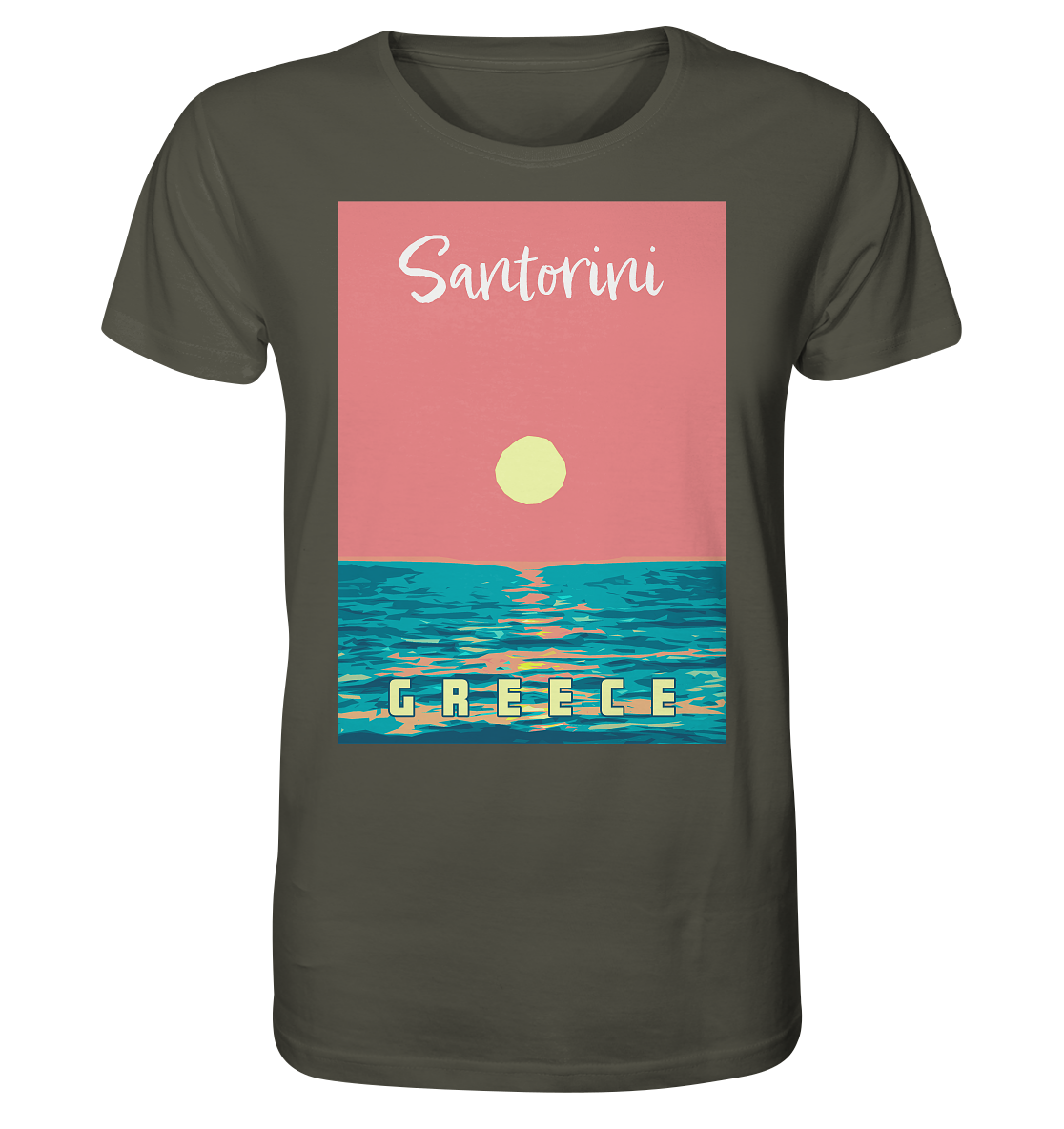 Sunset Ocean Santorini Greece - Organic Shirt