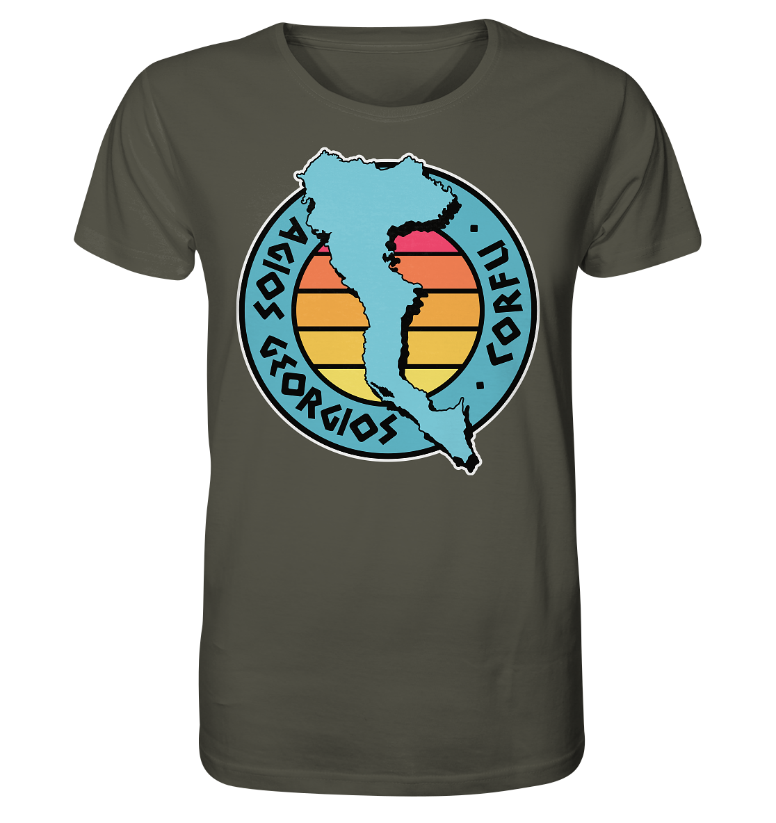 Corfu Agios Georgios Silhouette Stempel farbig - Organic Shirt