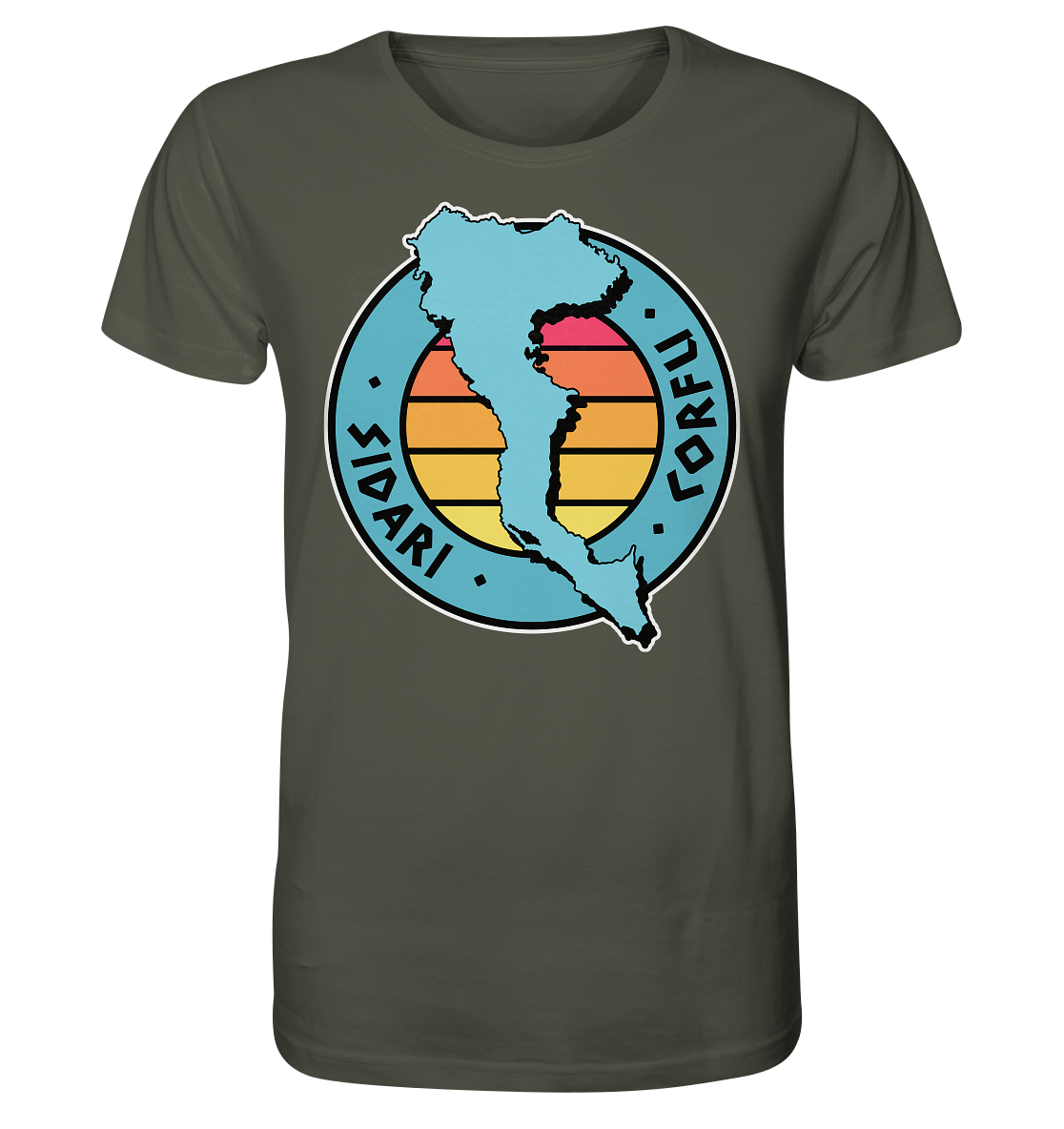 Corfu Sidari Silhouette Stempel farbig - Organic Shirt
