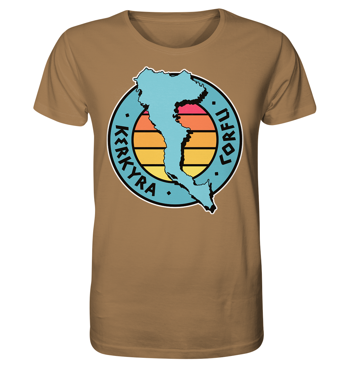 Corfu Kerkyra Silhouette Stempel farbig - Organic Shirt