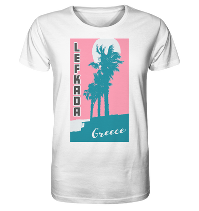 Palm trees & Pink Sky Lefkada Greece - Organic Shirt