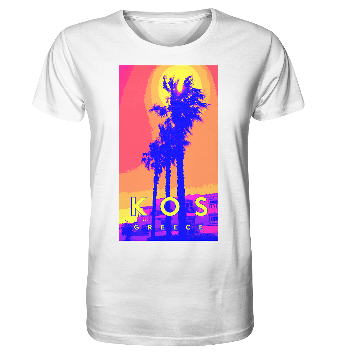 Blue palm trees Kos Greece - Organic Shirt