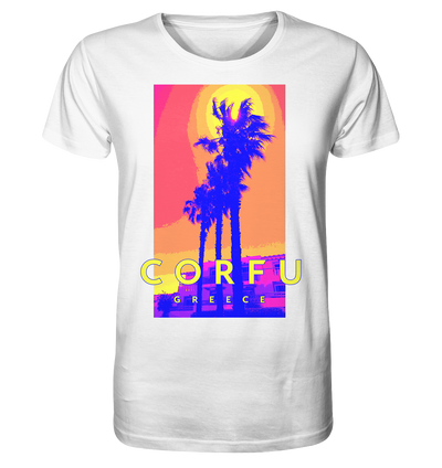 Blue palm trees Corfu Greece - Organic Shirt