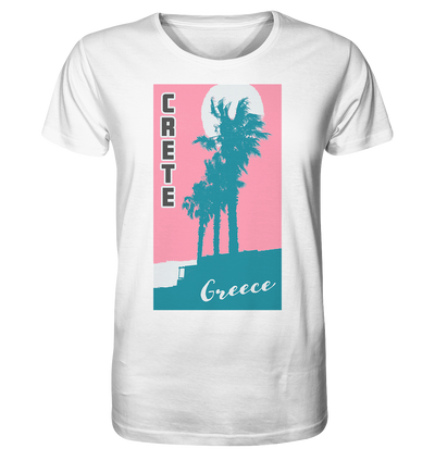 Palm trees &amp; Pink Sky Crete Greece - Organic Shirt