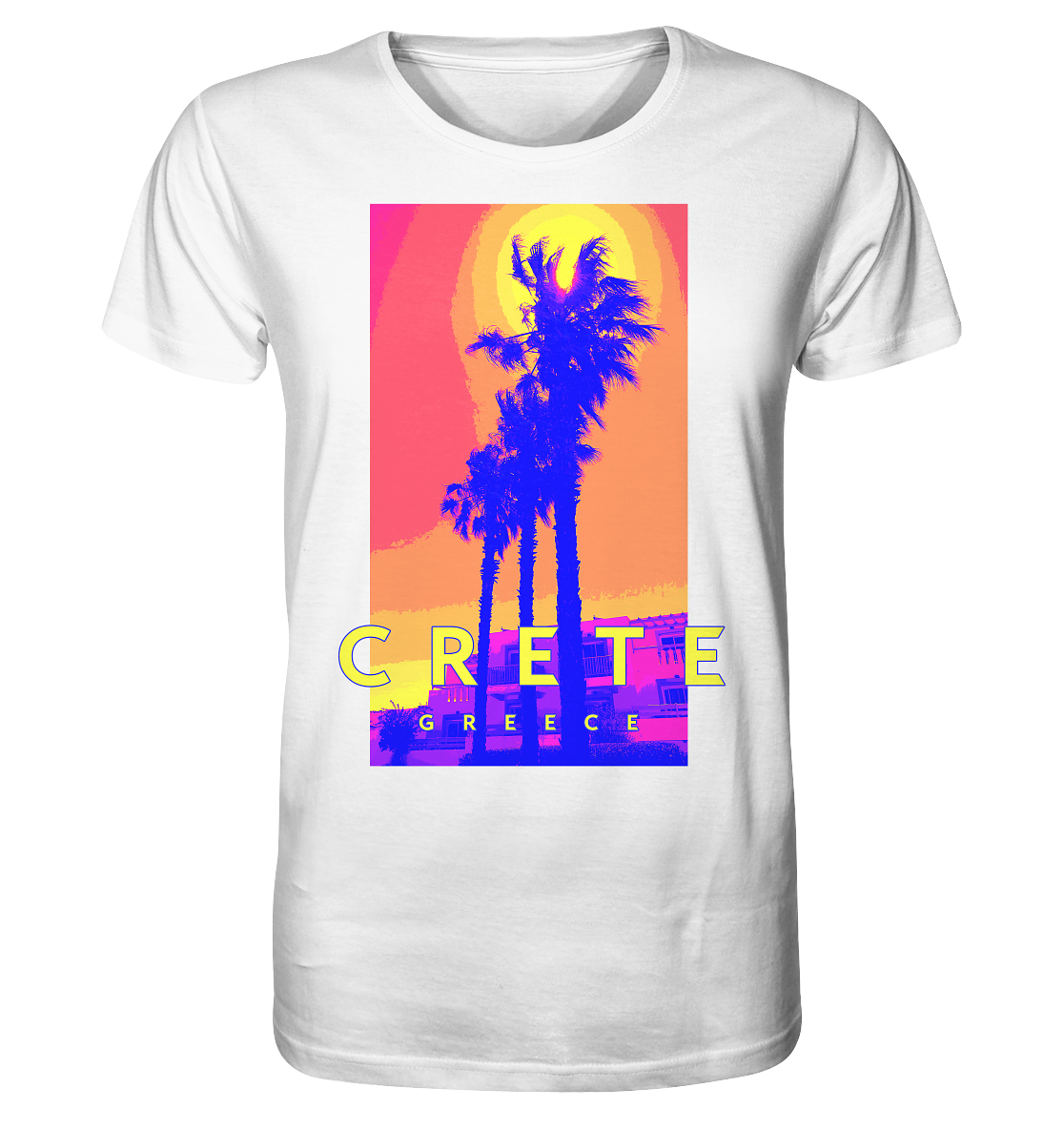 Blue palm trees Crete Greece - Organic Shirt