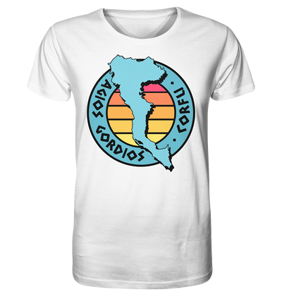 Corfu Agios Gordios silhouette stamp colored - organic shirt