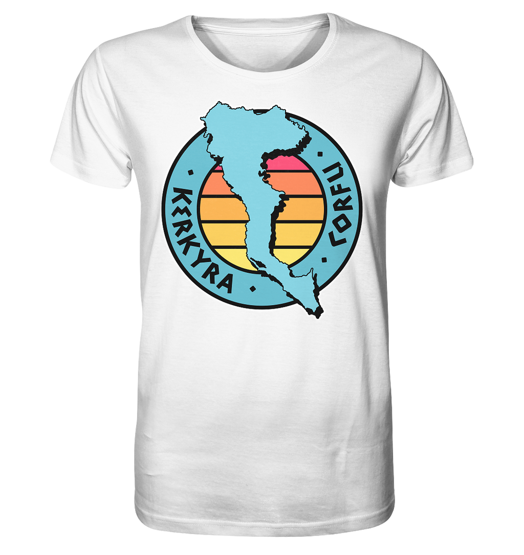 Corfu Kerkyra Silhouette Stamp Colored - Organic Shirt