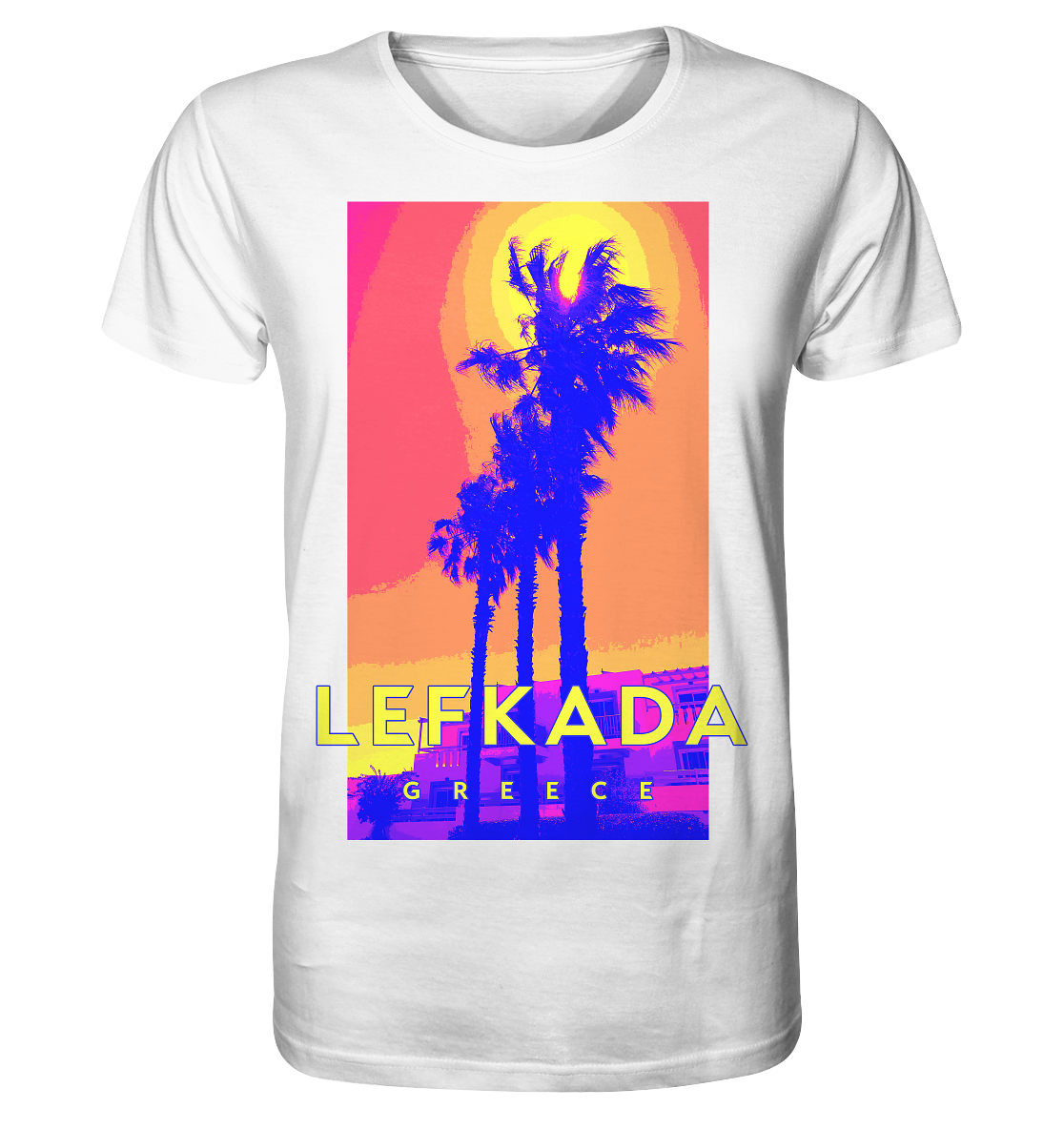 Blue palm trees Lefkada Greece - Organic Shirt