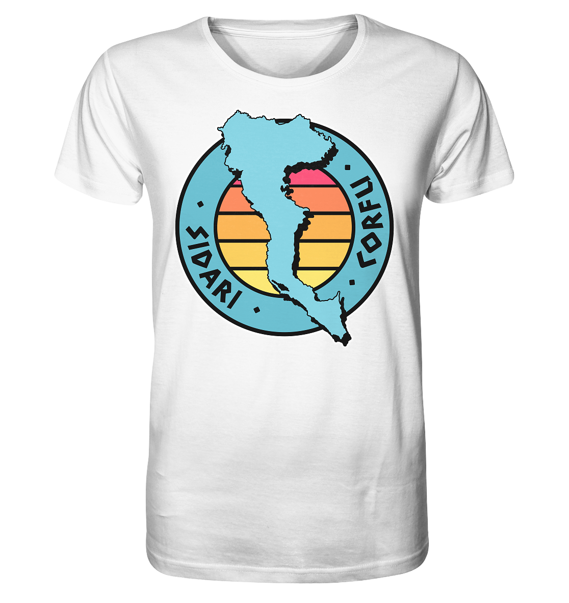Corfu Sidari Silhouette Stempel farbig - Organic Shirt