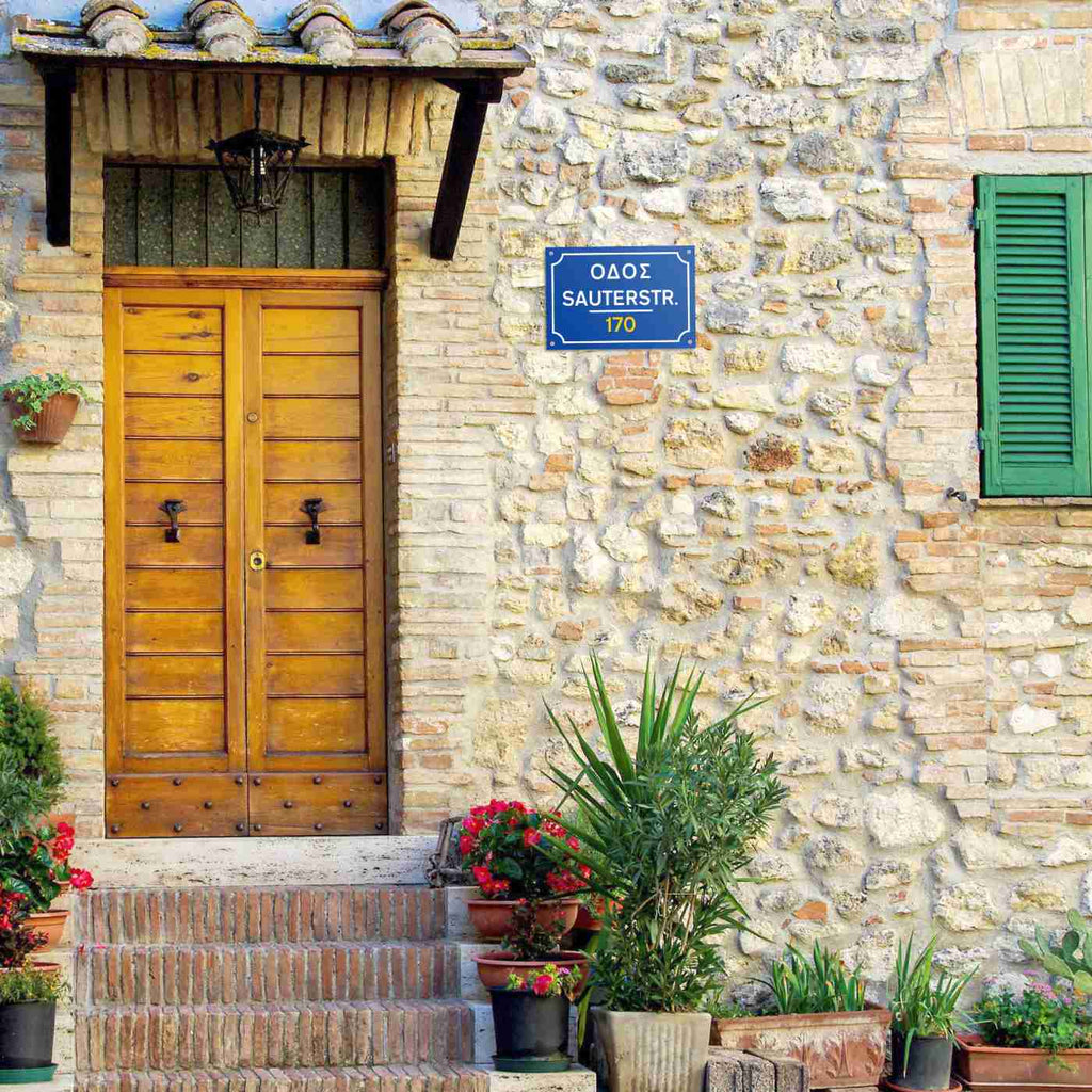 Griechisches Straßenschild