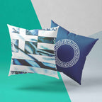 Pillow set "Greece in blue watercolor", series 1