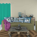 Pillow set "Greece in blue watercolor", series 1